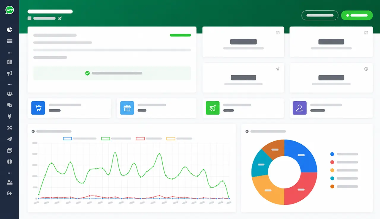 Dashboard de métricas e automações do WPP Marketing